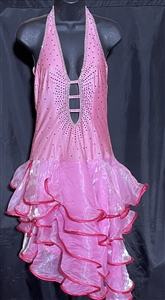 Sexy and Fun Pink Breaded Latin Dress