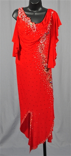 Elegant Red Latin Dress