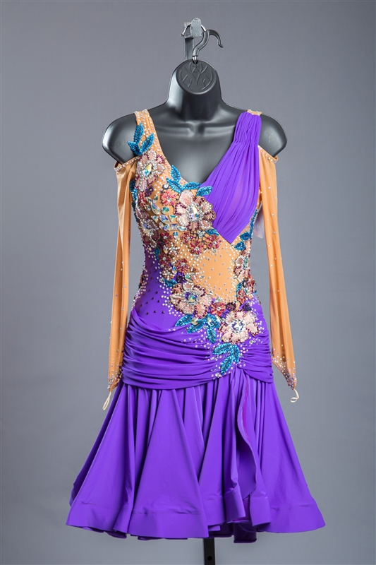 Fun Purple Ruffle Latin Dress
