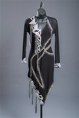 Black Latin Dress with Beads