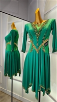 Sexy & Fun  Green Breaded Latin Dress