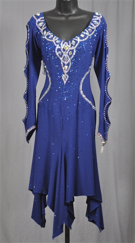 Elegant Midnight Blue Latin Dress