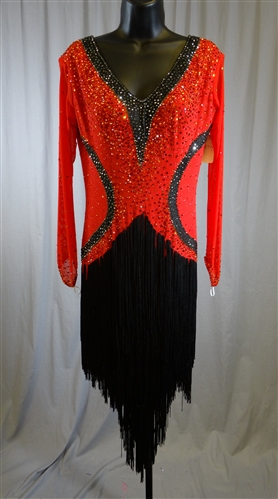 Elegant & Fun Red & Black Latin Dress