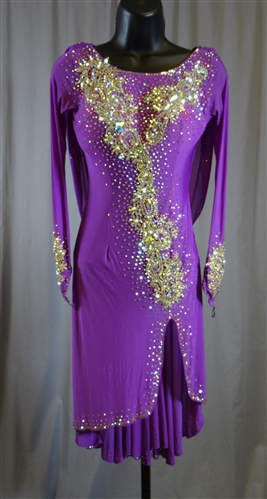 Sexy & Elegant Drapey Purple Latin Dress