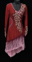 Burgundy Fringe Latin Dress