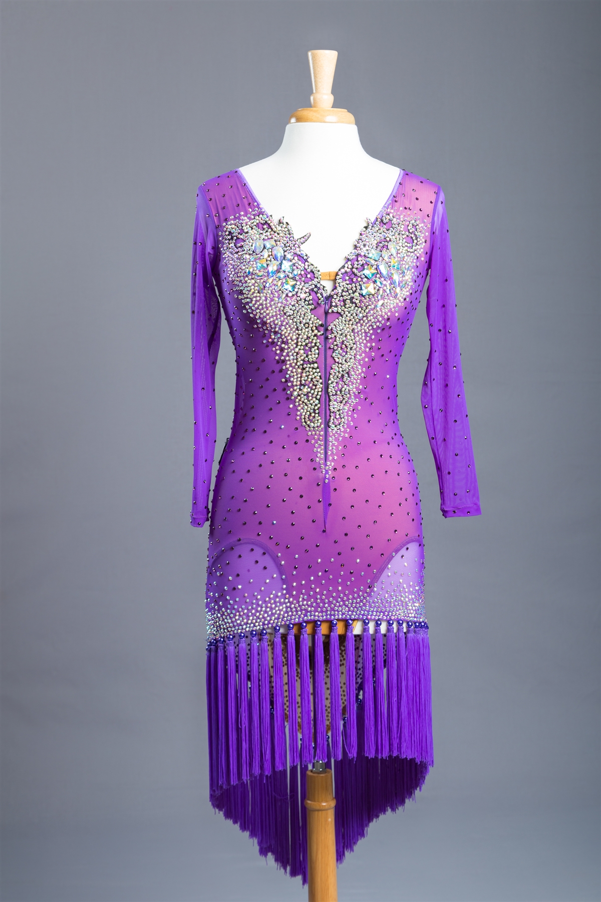 purple fringe dress