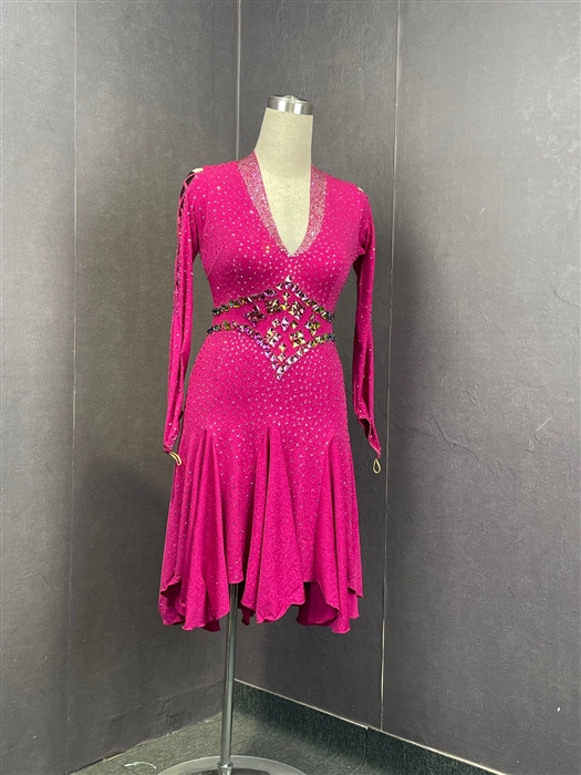 Sexy & Fun Pink Breaded  Latin Dress
