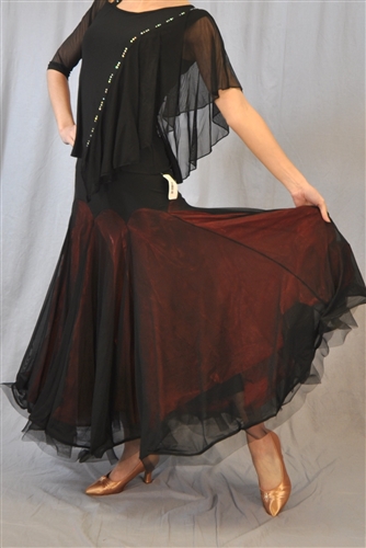 Black and Color Layered Wire Ballroom Skirt