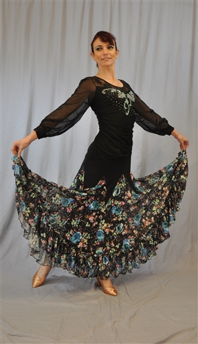 Floral Print Ballroom Skirt