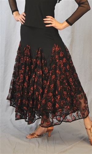Shinny Rose Ballroom Skirt