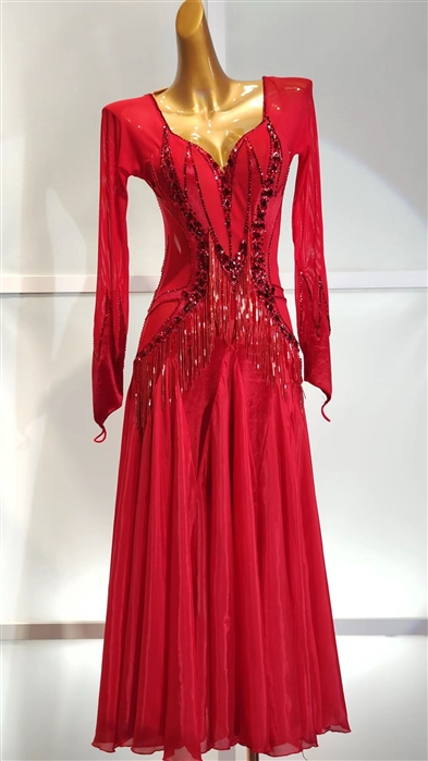 Elegant and Fun Red Beaded Dress