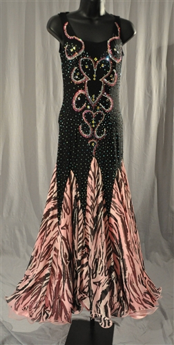 Elegant Wire Patterned Chiffon Ballroom DressWire Patterned Chiffon Ballroom Dress