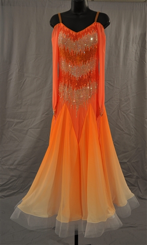Dyed Orange Ballroom Dress