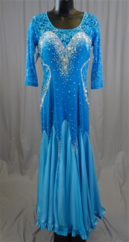 Sexy & Elegant Electric Blue Lace Ballroom Dress