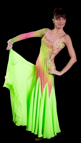 Sexy & Elegant Electric Green Beads Ballroom Dress
