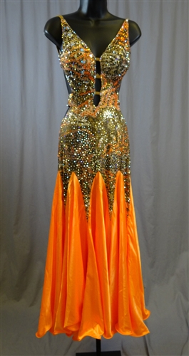 Sexy Orange Leopard Ballroom Dress