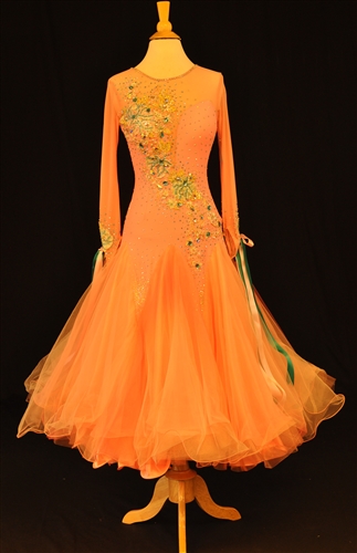 Peach Elegant Ballroom Dress