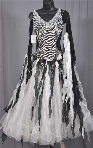 Black & White Leopard Ballroom Dress