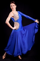 Elegant Royal Blue & Nude Ballroom Dress