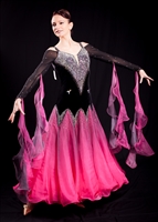 Elegant Black Pink Ballroom Dress