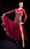Elegant & Sexy Burgundy Ballroom Dress