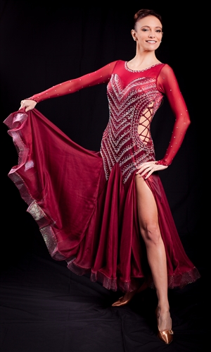 Elegant & Sexy Burgundy Ballroom Dress