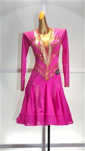 Elegant Fun Gold and Pink Latin Dress