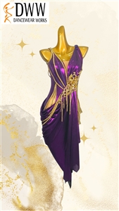 Sexy Shinny Purple Latin Dress