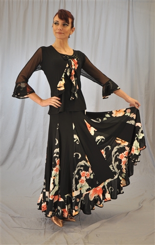 Floral Print Ballroom Skirt