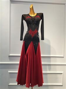 Sexy Elegant Black & Red Ballroom Dress