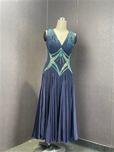 Elegant and Fun Cyan & Blue Beaded Dress
