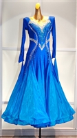 Elegant and Fun Blue Gradient Beaded Balloon Dress