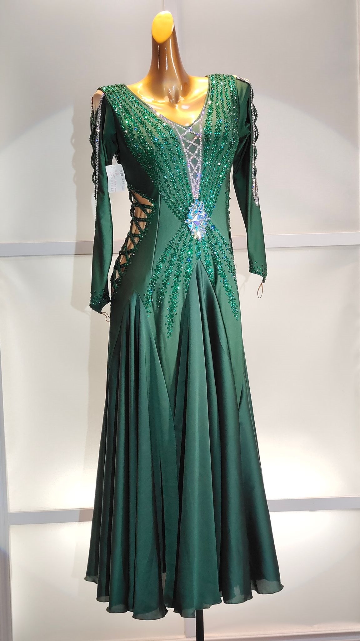 Elegant and Fun Castle Green Beaded Dress