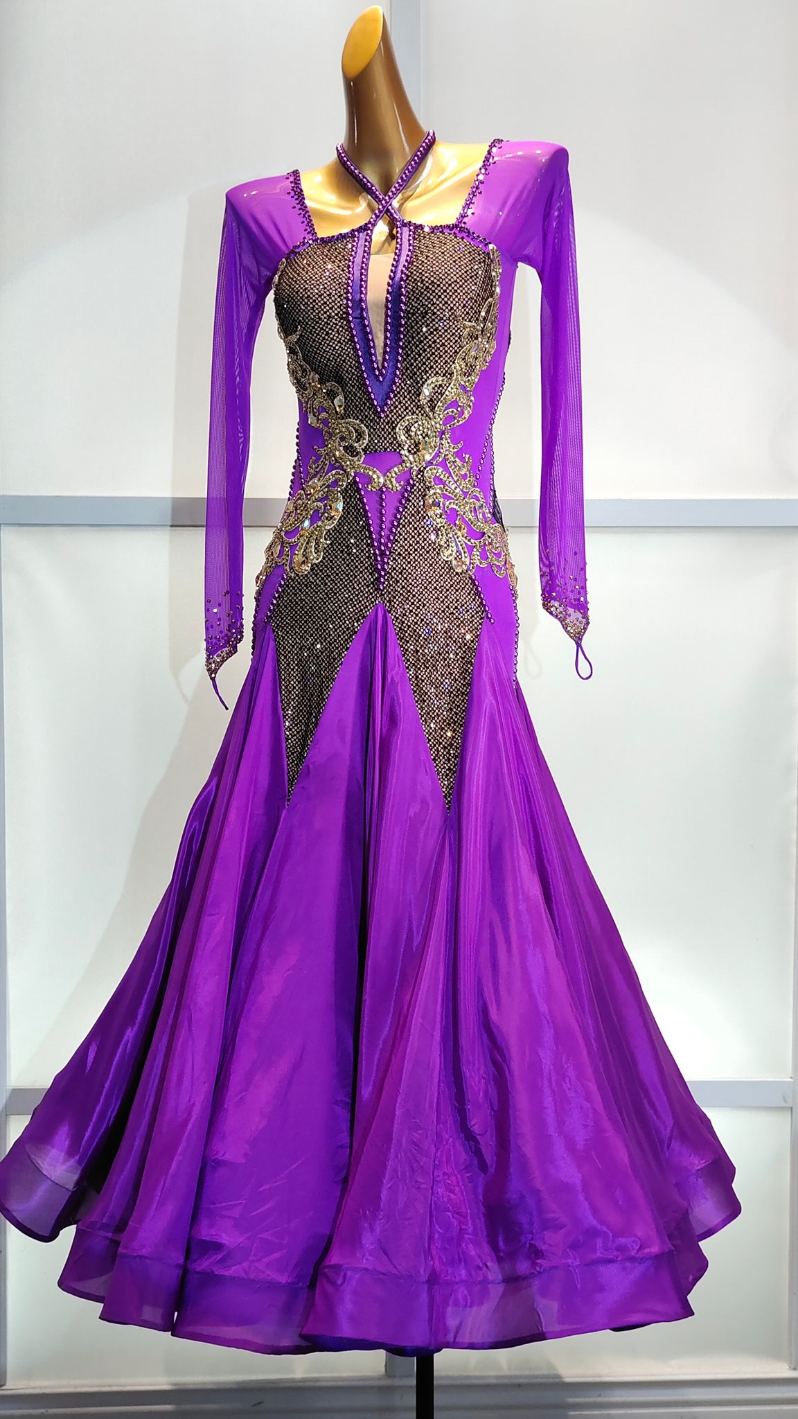 Elegant and Fun Purple Beaded Balloon Dress