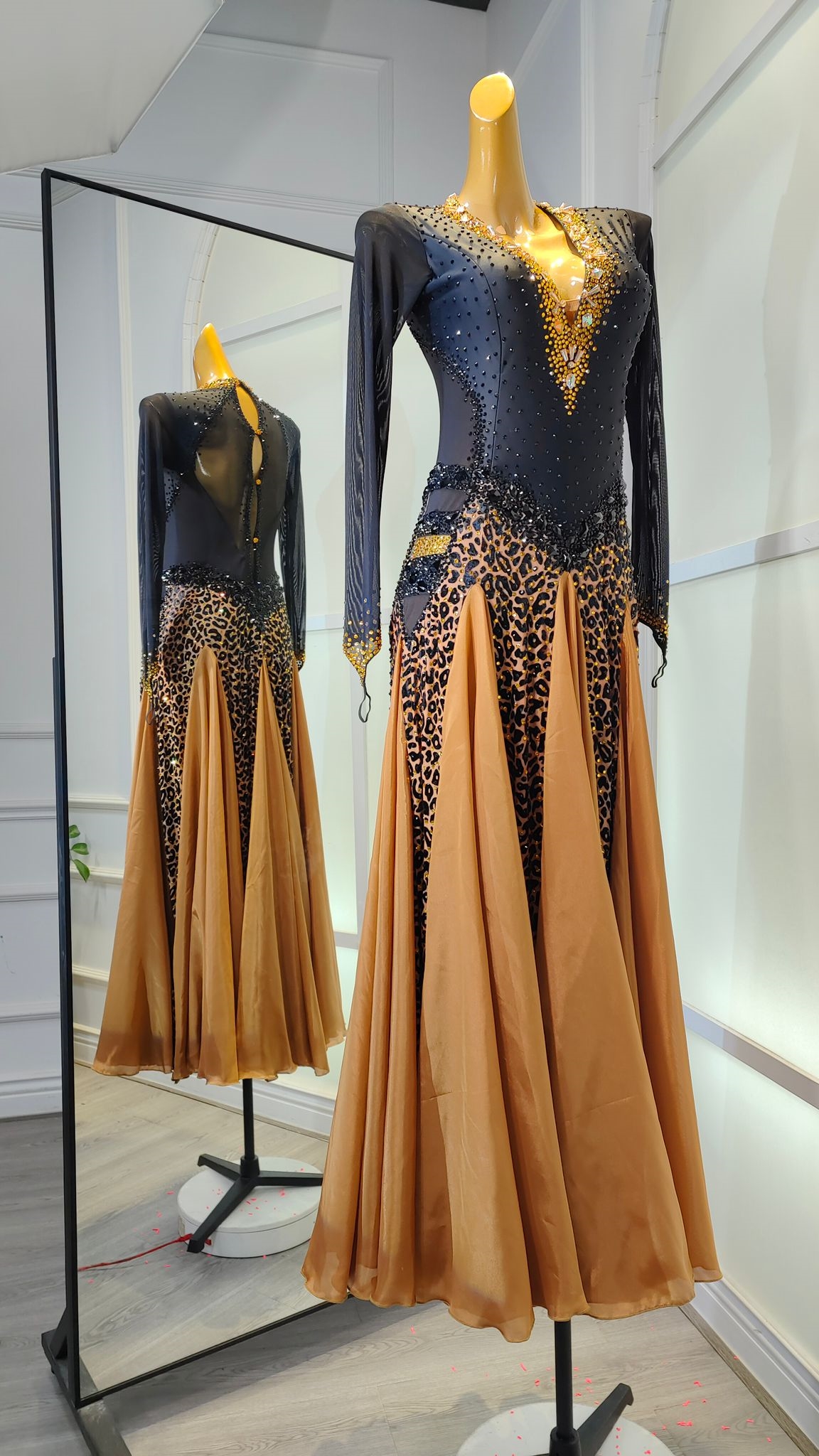 Elegant Fun Black And Gold  Beaded  Dress