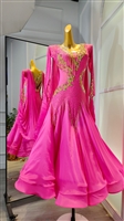 Elegant Pink Beaded Balloon Dress