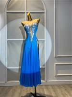 Elegant Fun Blue And Silver  Beaded Dress