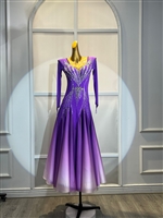 Elegant Fun Purple And White  Gradient Beaded Dress
