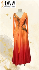 Elegant Sexy Orange Ballroom Smooth Dress