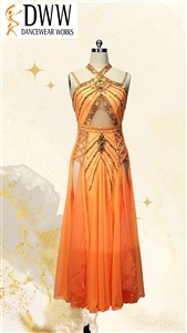 Elegant Orange Ballroom Smooth Dress