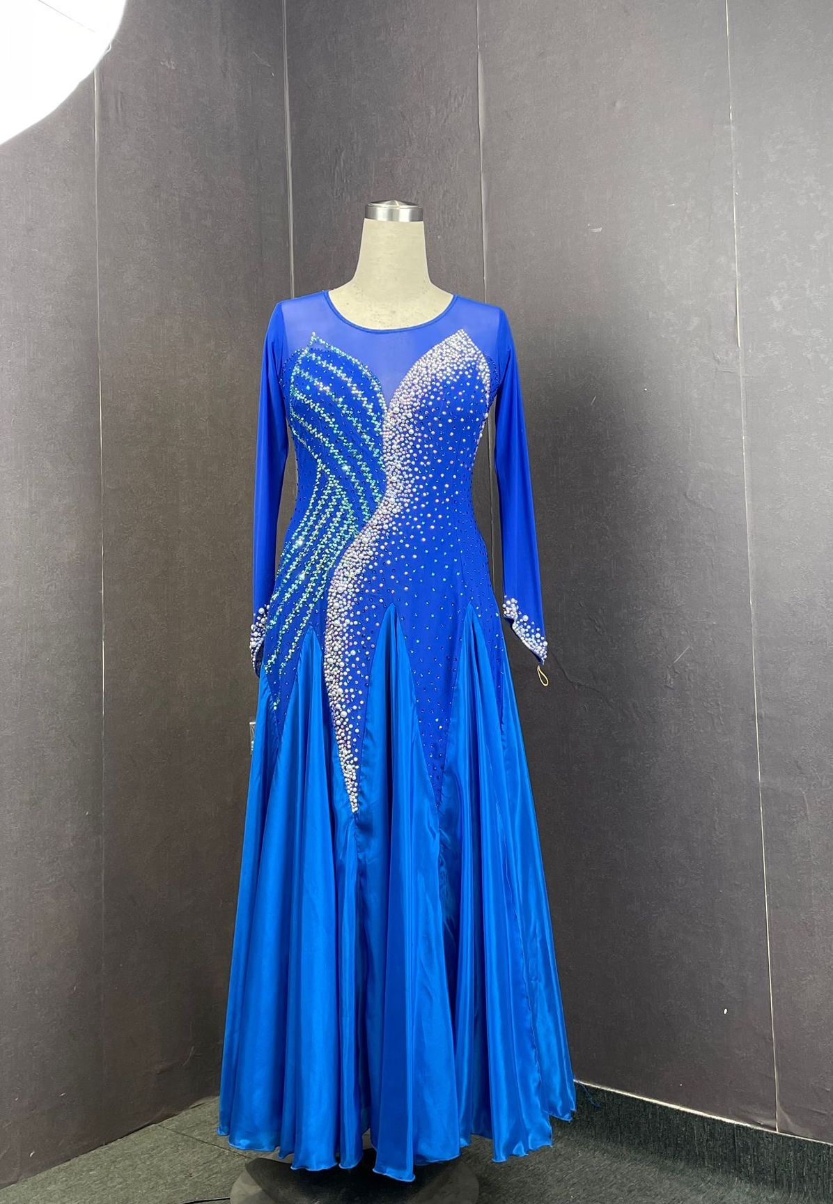 Elegant Fun Blue Beaded  Dress