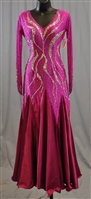 Elegant Roseberry Long Sleeves Ballroom Dress