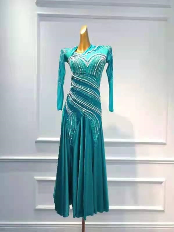 Teal Elegant Ballroom Dress
