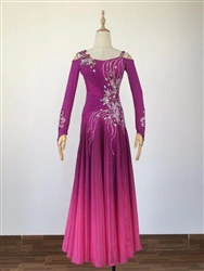 Elegant and Fun Gradient Rose Beaded Dress