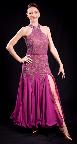 Elegant Fushcia Ballroom Dress